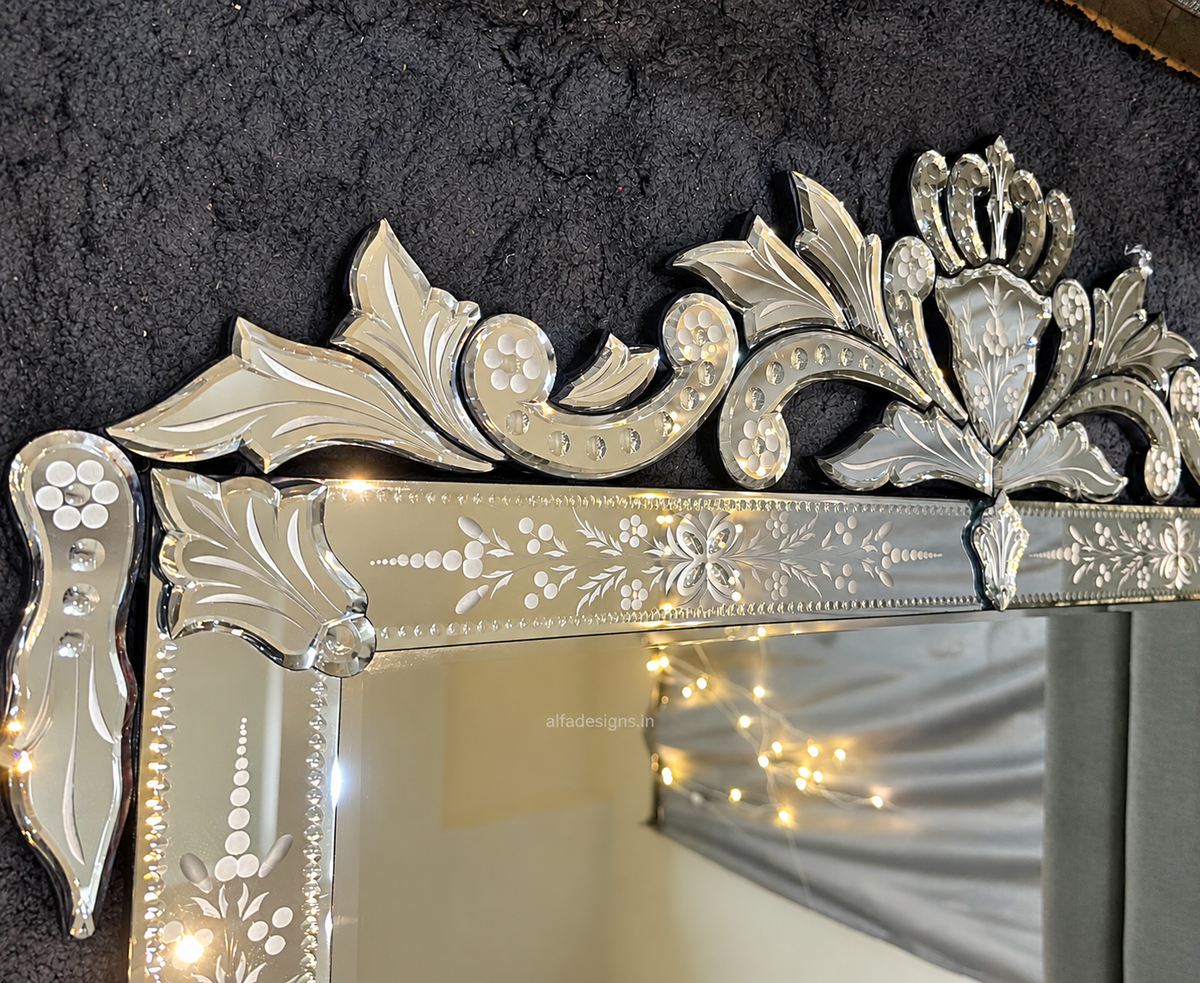 Venetian Rectangle C-Model Wall Mirror Italian Finished