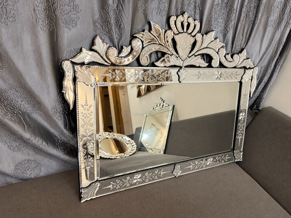 Venetian Rectangle C-Model Wall Mirror Italian Finished