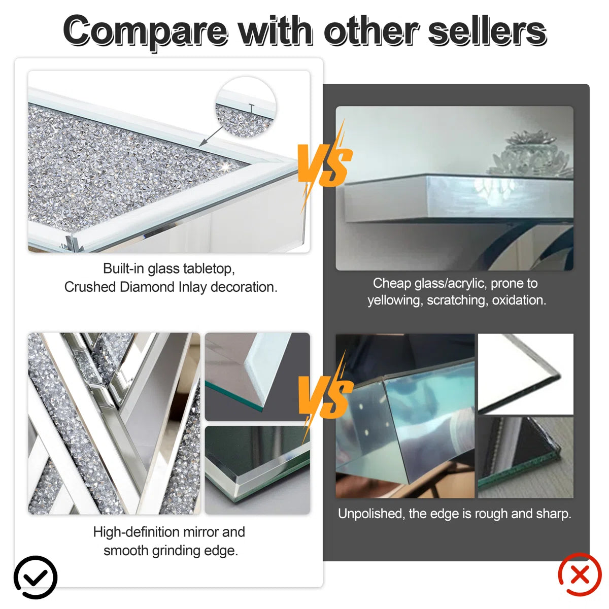 35.4" Console Table and Wall Mirror Set