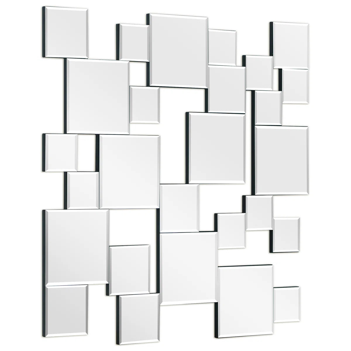 Square Bevelled Decor Mirror For Wall