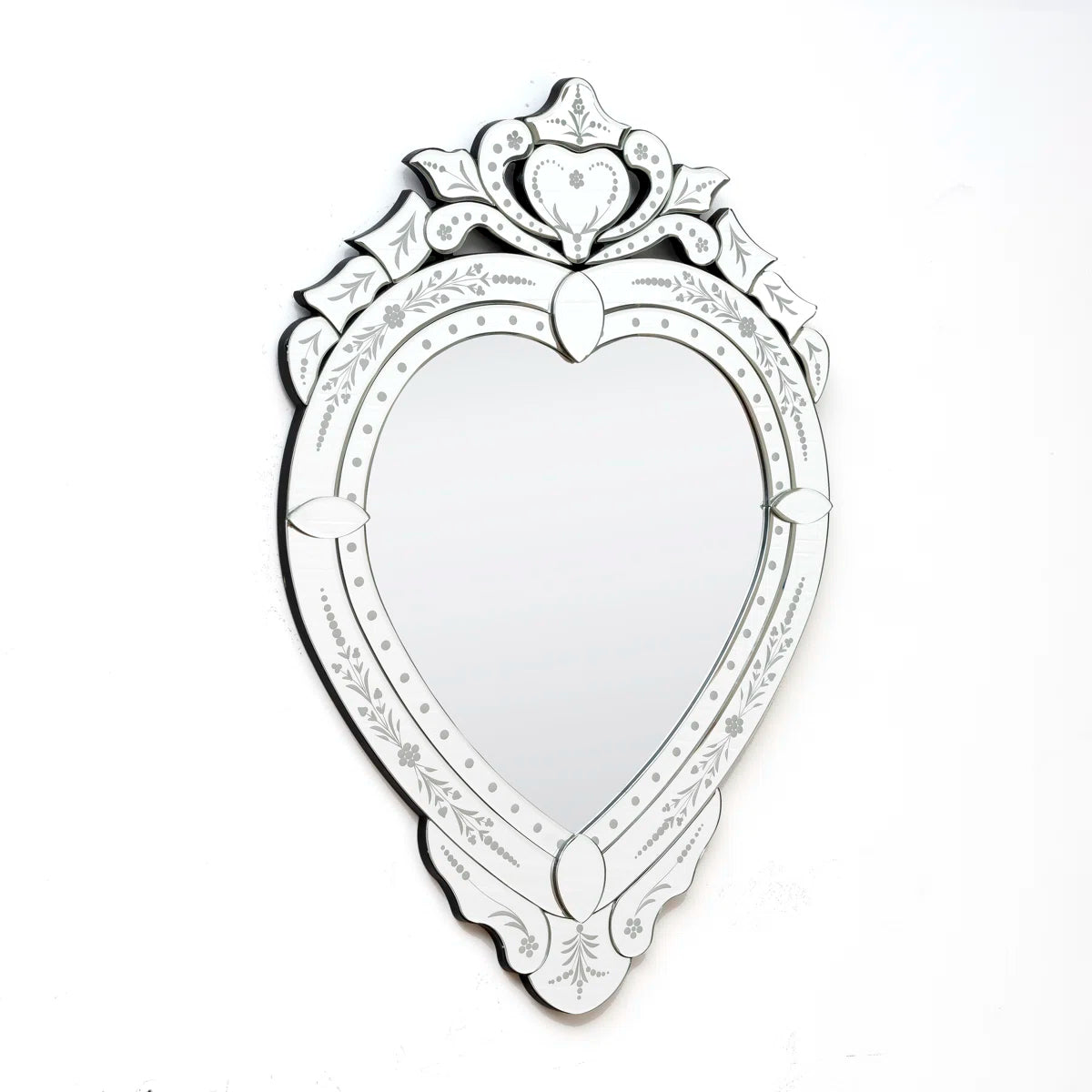 Wall Mirror Venetian-Inspired Heart-Shaped