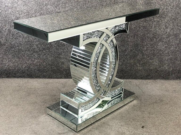 Mirrored Diamond Crush Console Table