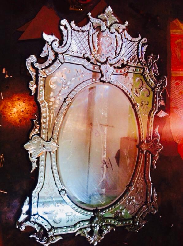 Antique Wall Mirror Italian Venetian-Inspired