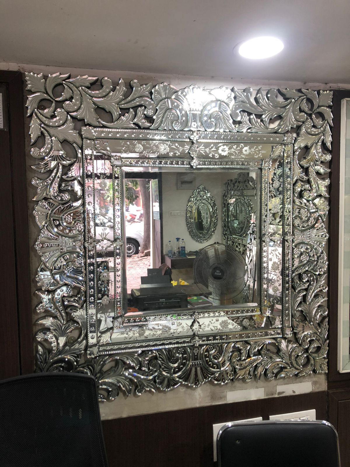 Square Antique Wall Mirror Italian Venetian-Inspired