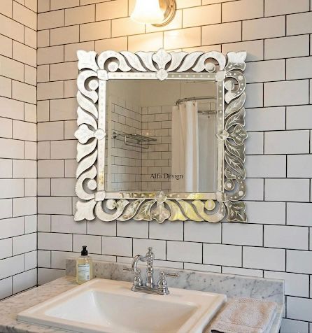 Wall Square Venetian Round Mirror
