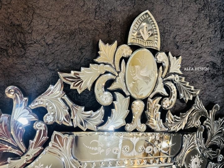 Bird Model Crown Venetian Wall Mirror 48" x 32" inch
