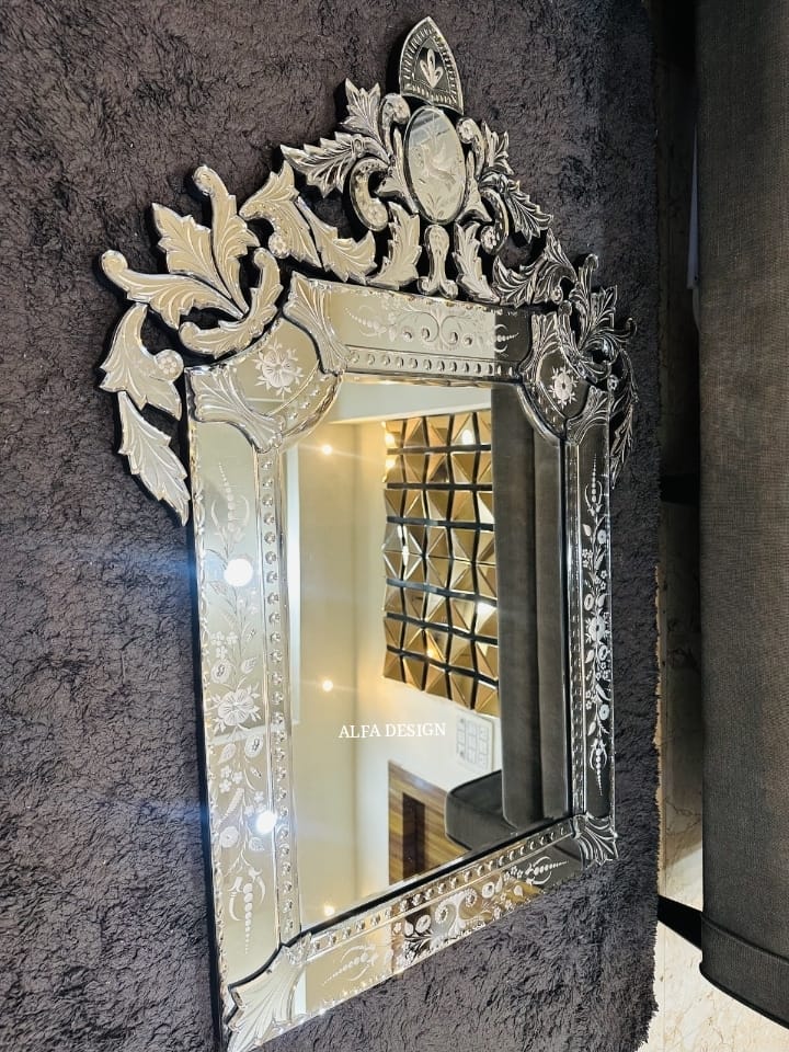 Bird Model Crown Venetian Wall Mirror 48" x 32" inch