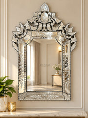 Bird Model Crown Venetian Wall Mirror 48" x 32" inch