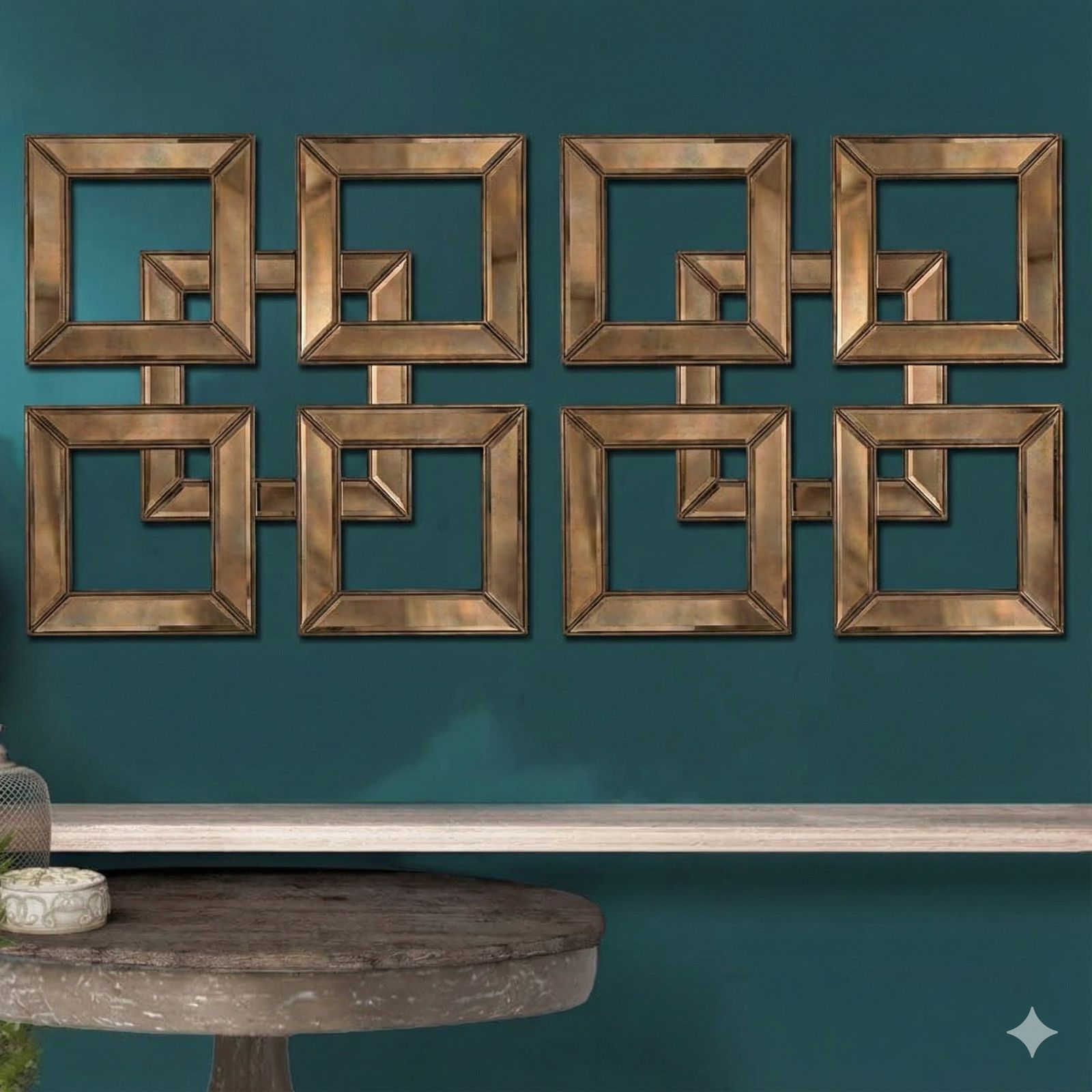 Square Shaped Wall art mirror Set of 2