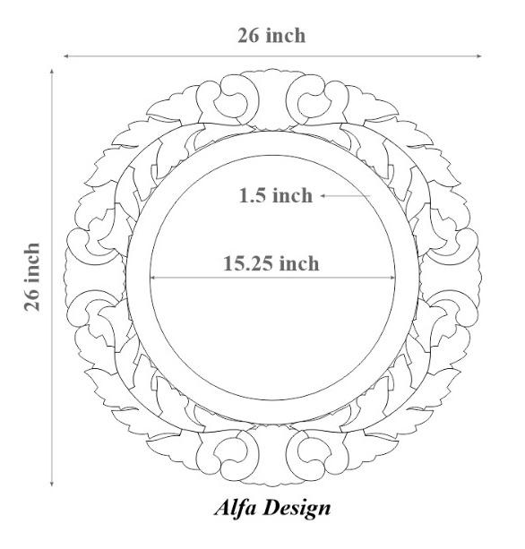 Round Venetian Antique Wall Mirror Italian Finished