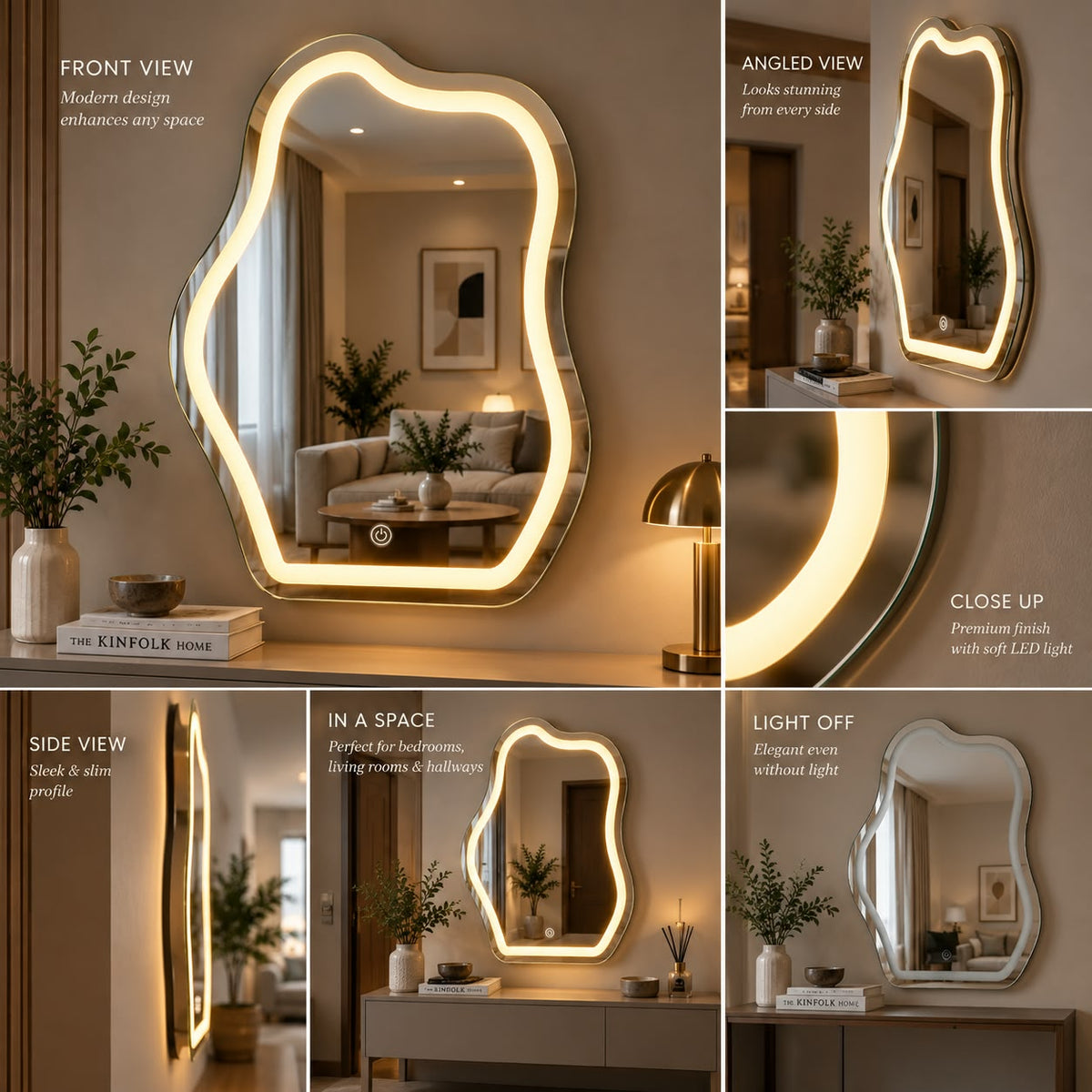 Irregular LED Capsule Wall Mirror  Frontlite