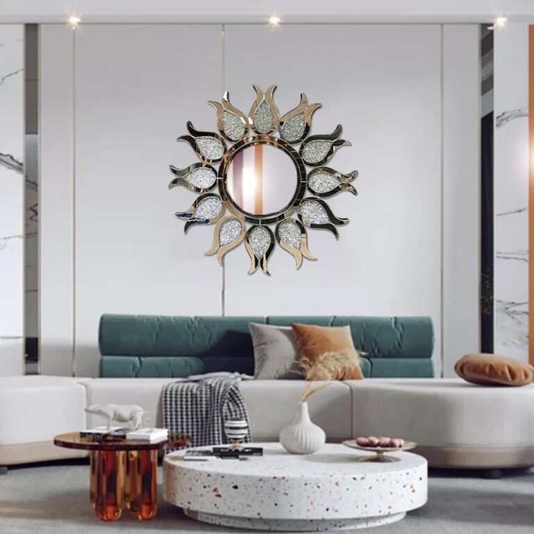 Brownz Flower Diamond Crush Crystal Mirror