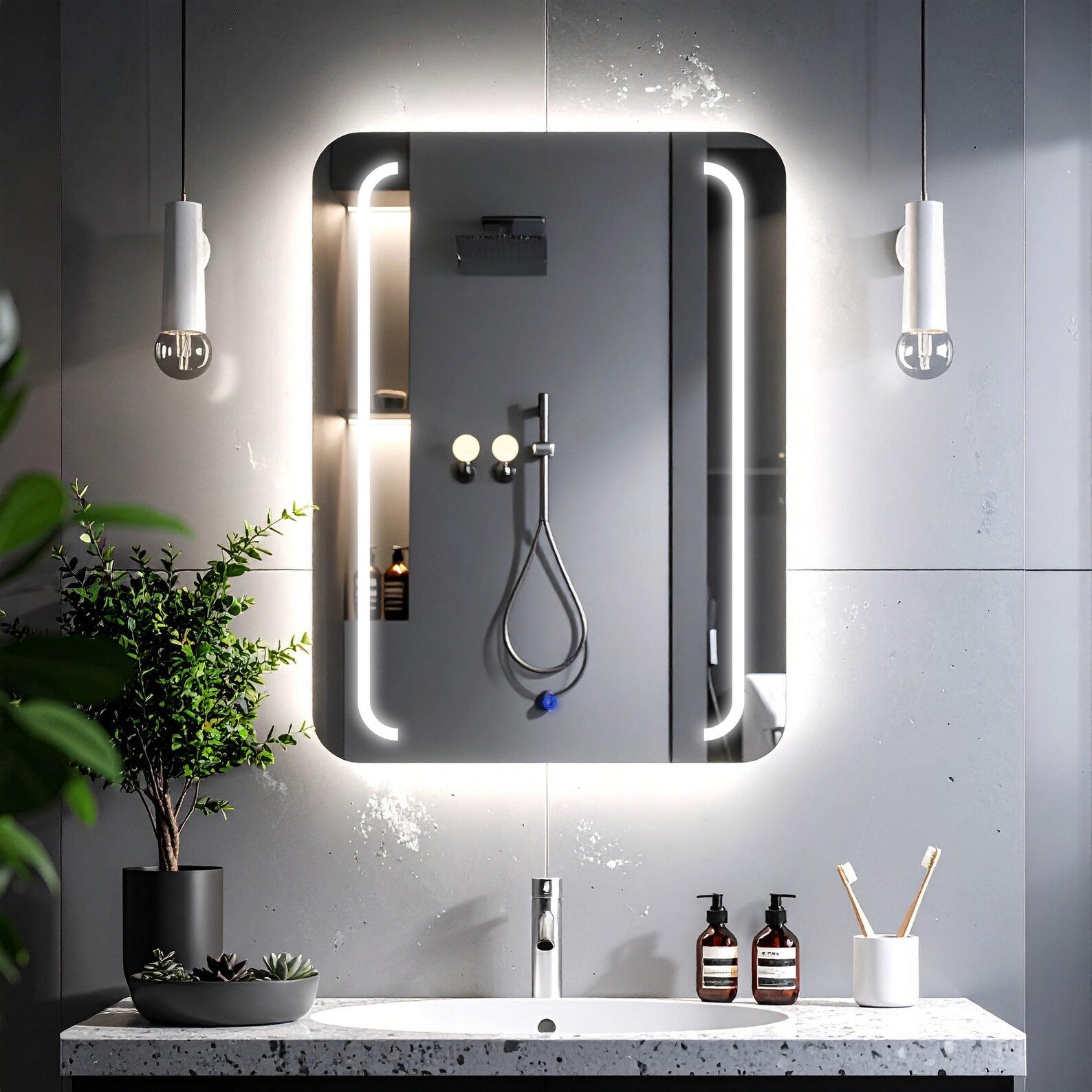 LED Rectangular Bathroom Wall Mirror