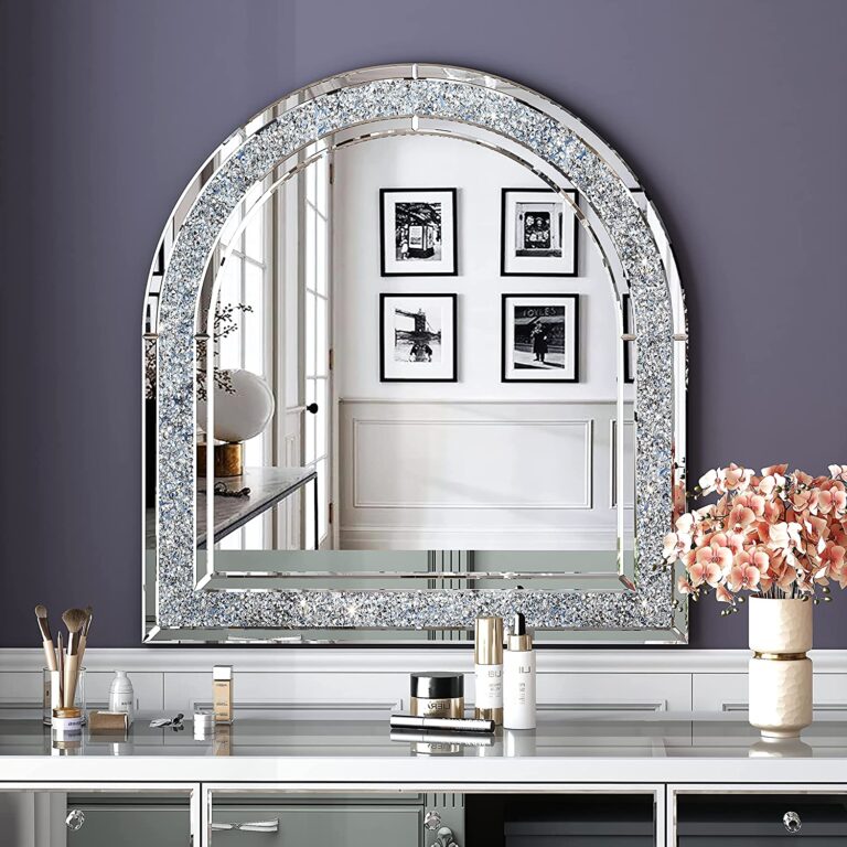 Crystal Contemporary Console Table with Mirror & Stool