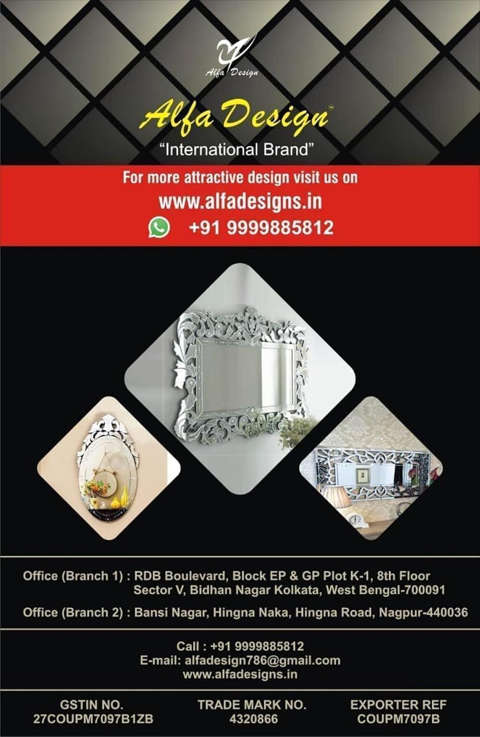 Irregular Wall Mirror for Bathroom Shagwan Solid Wood