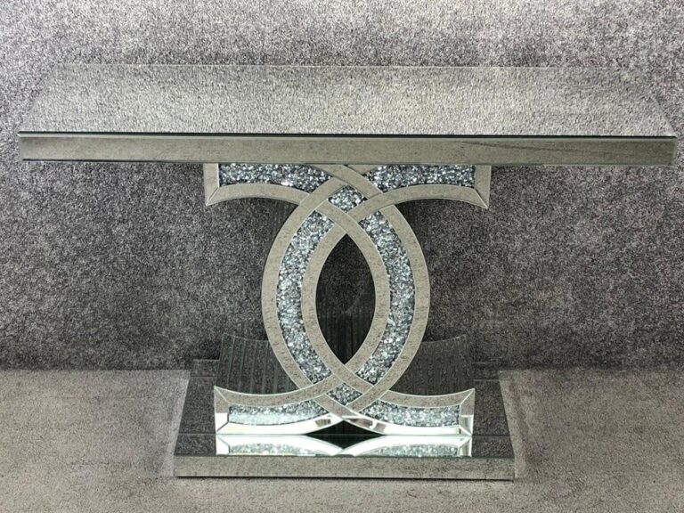 Mirrored Diamond Crush Console Table