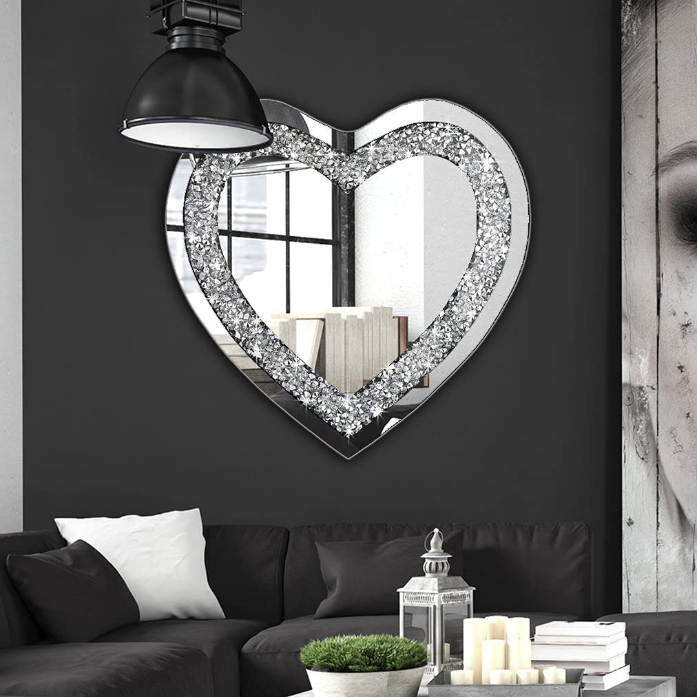Heart Diamond Crush Crystal Mirror