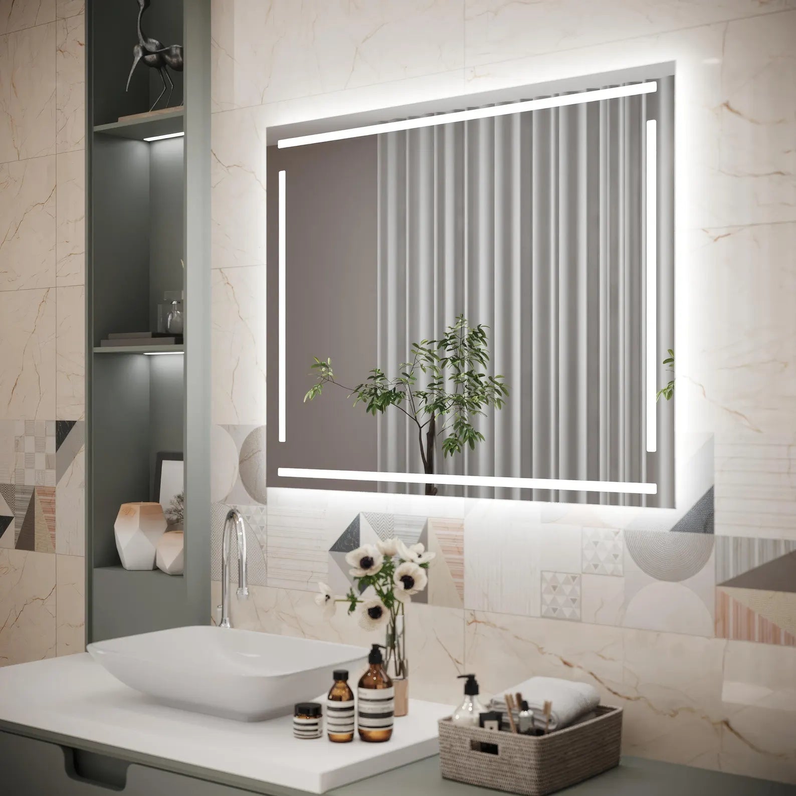 LED Rectangular Bathroom Wall Mirror