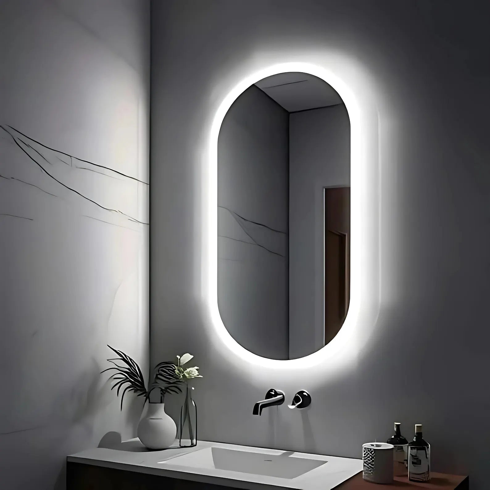 LED Capsule Frontlite & Backlite Wall Mirror