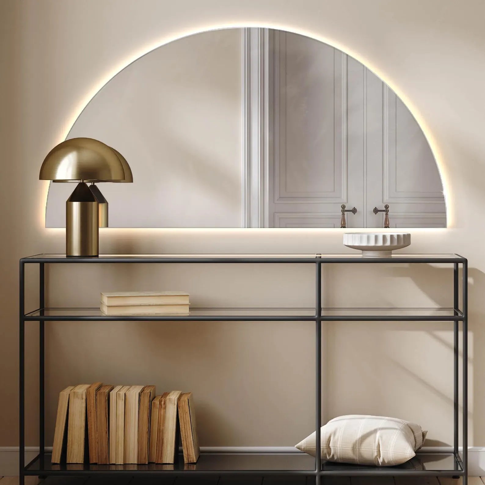 Half Circle LED Wall Mirror Backlite