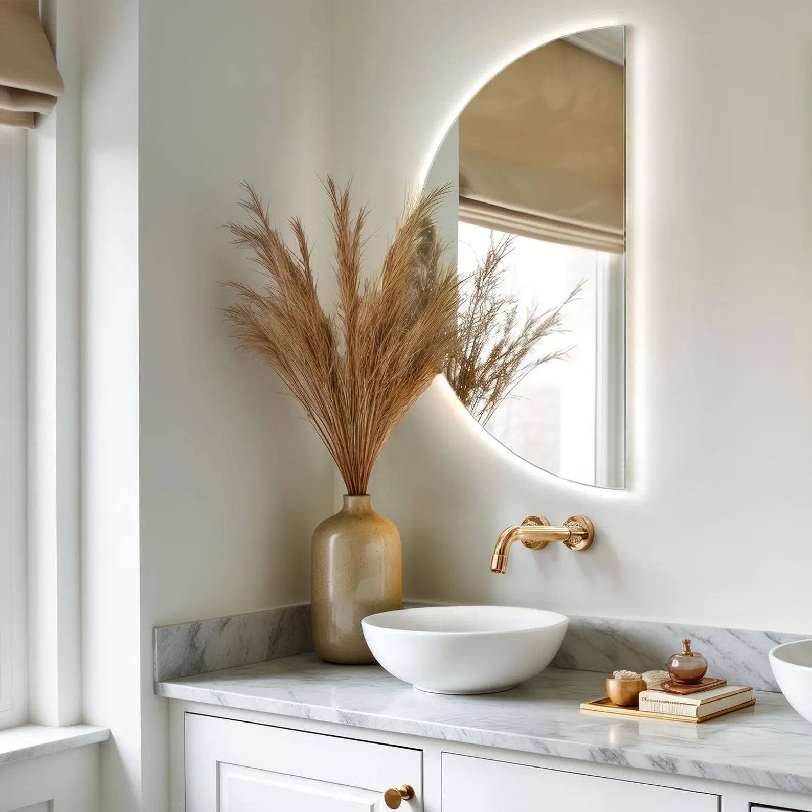 Half Circle LED Wall Mirror Backlite