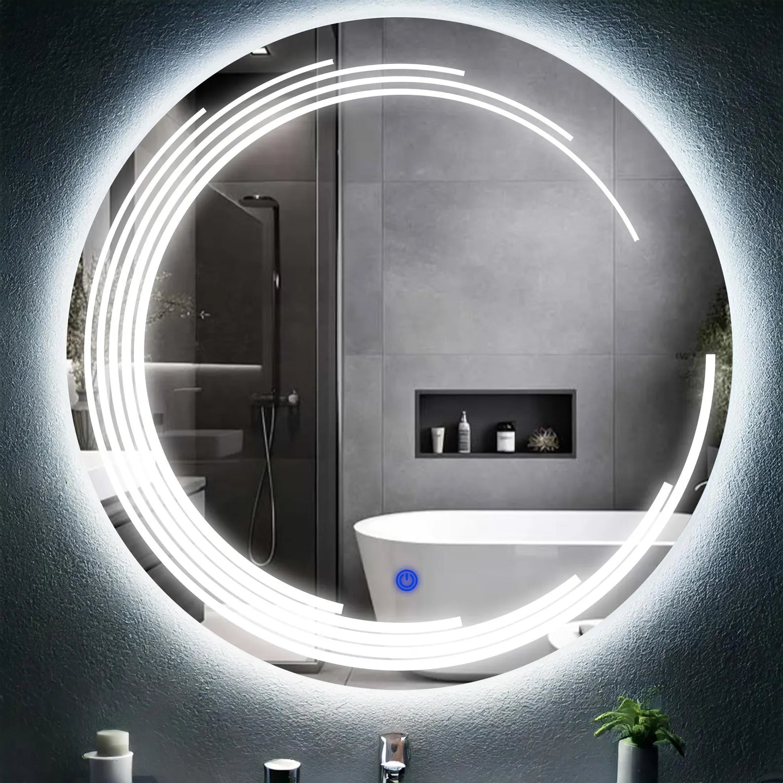 LED Round Designer Eclipse Mirror