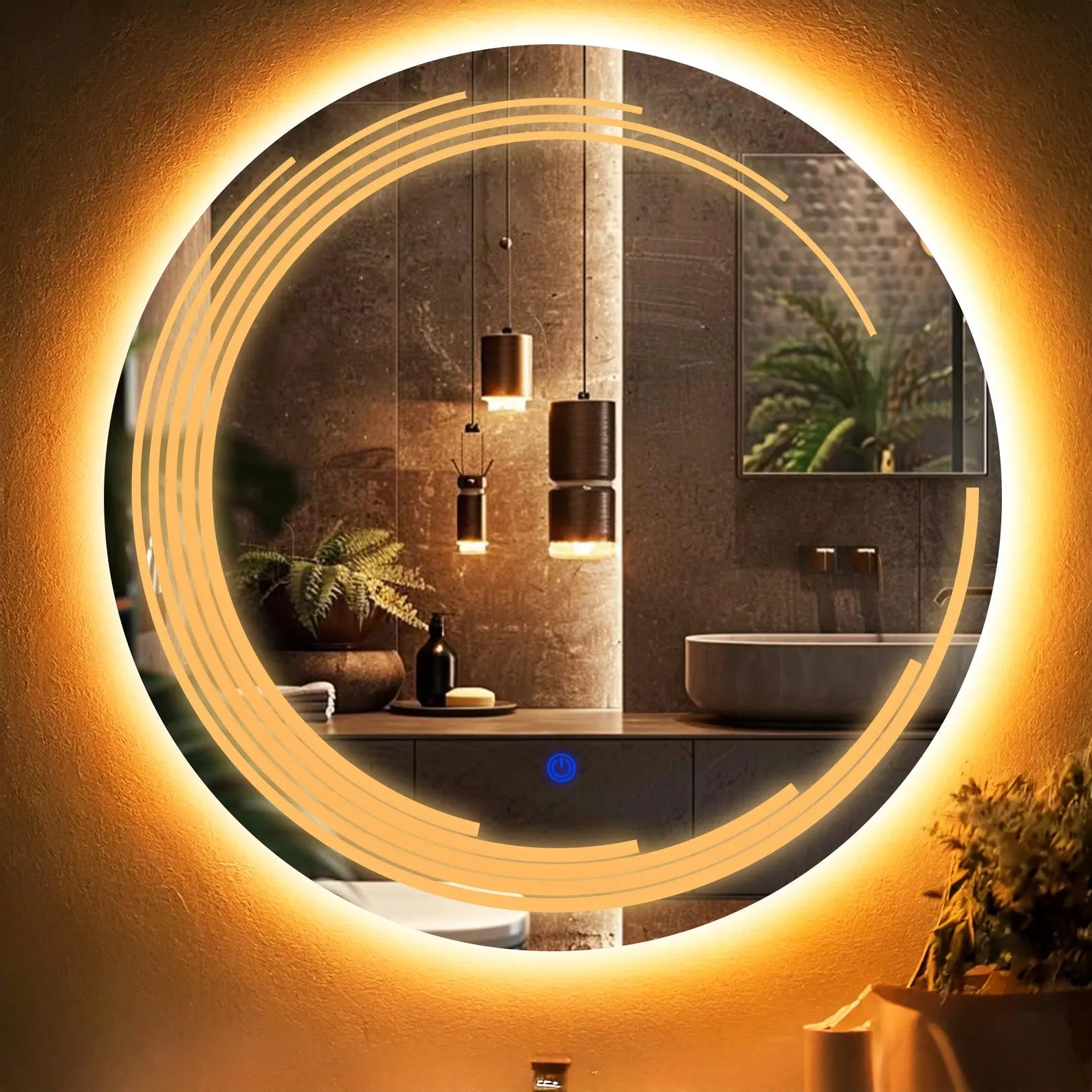 LED Round Designer Eclipse Mirror
