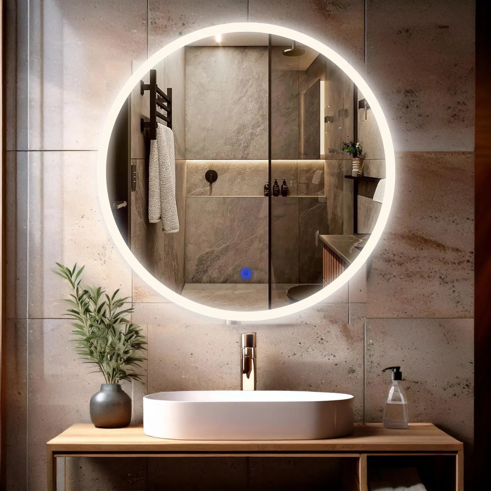 LED Round Fostrate Wall Mirror