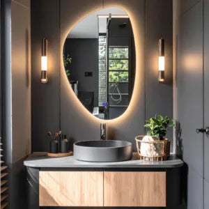 LED Irregular Drop Bathroom Wall Mirror