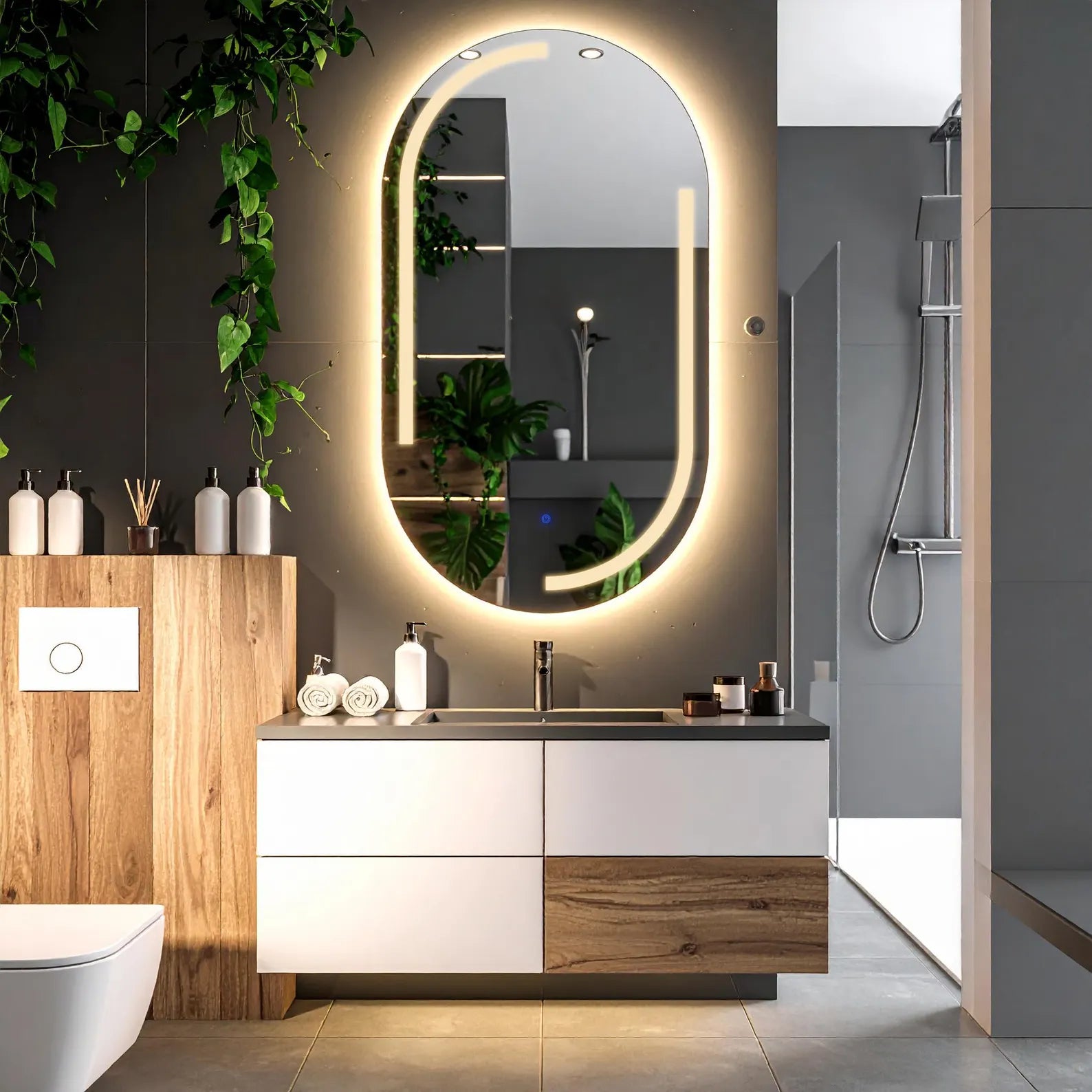 LED Capsule Wall Mirror