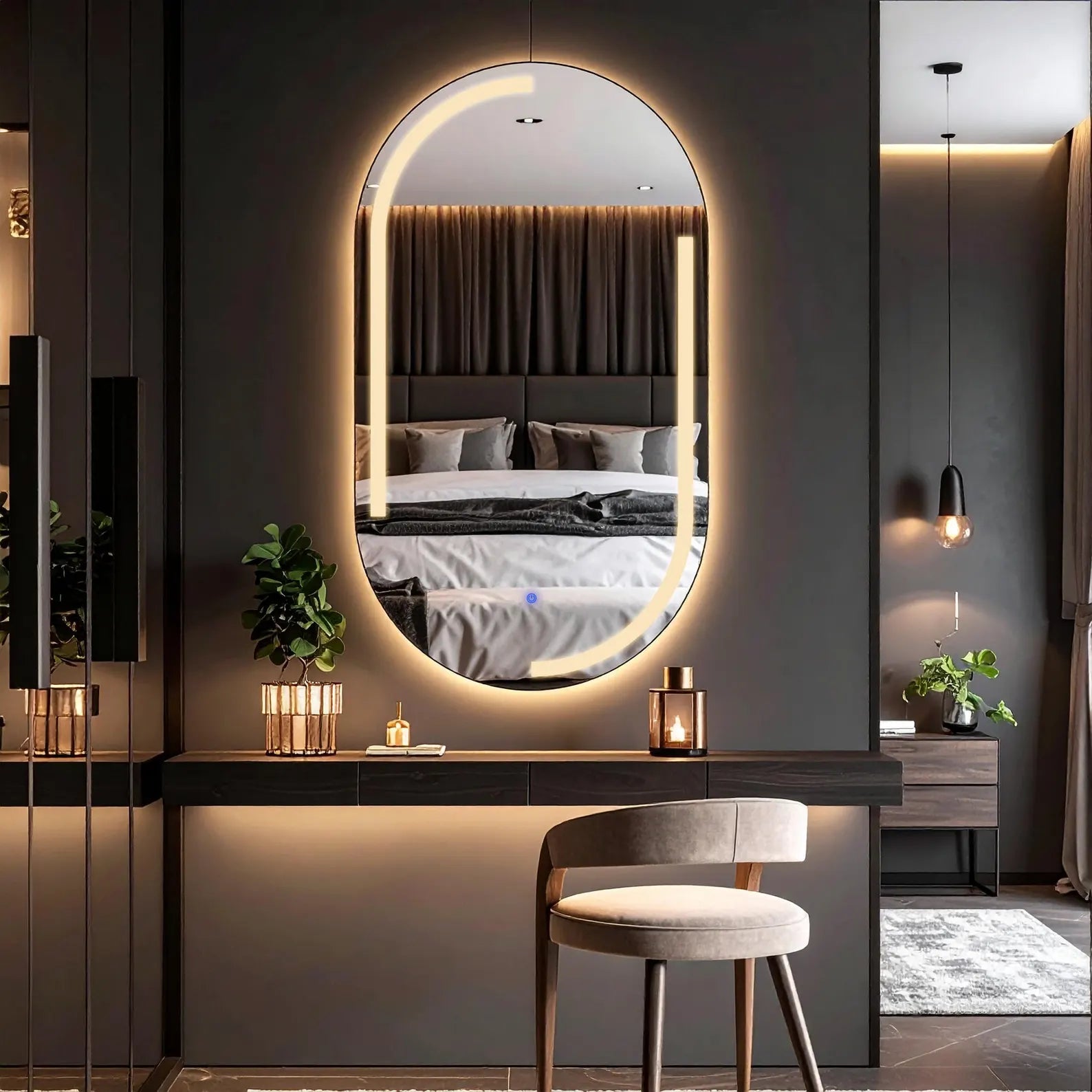 LED Capsule Wall Mirror