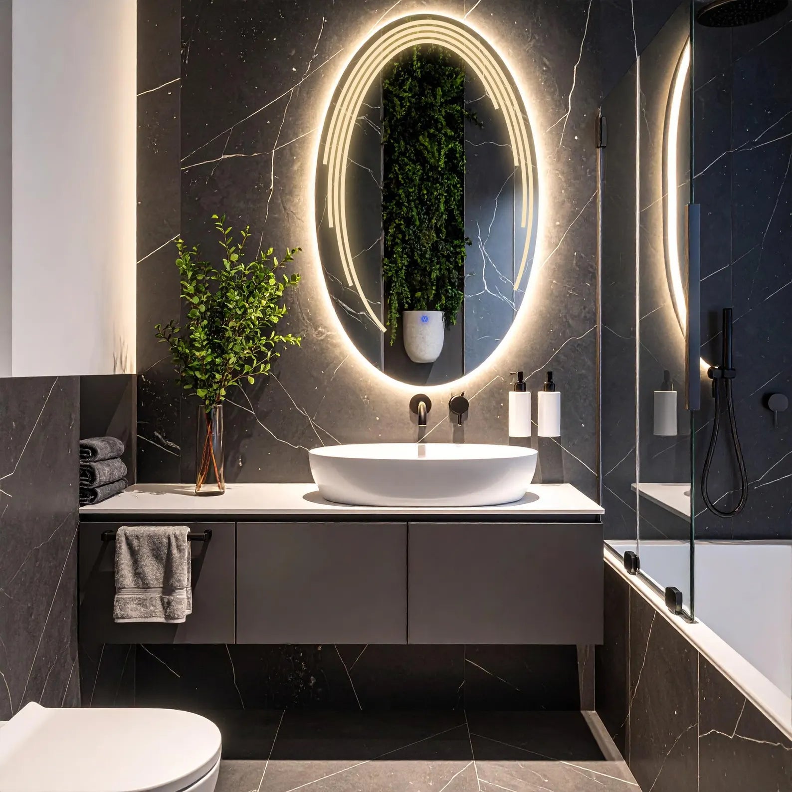 LED Oval Eclipse Wall Mirror