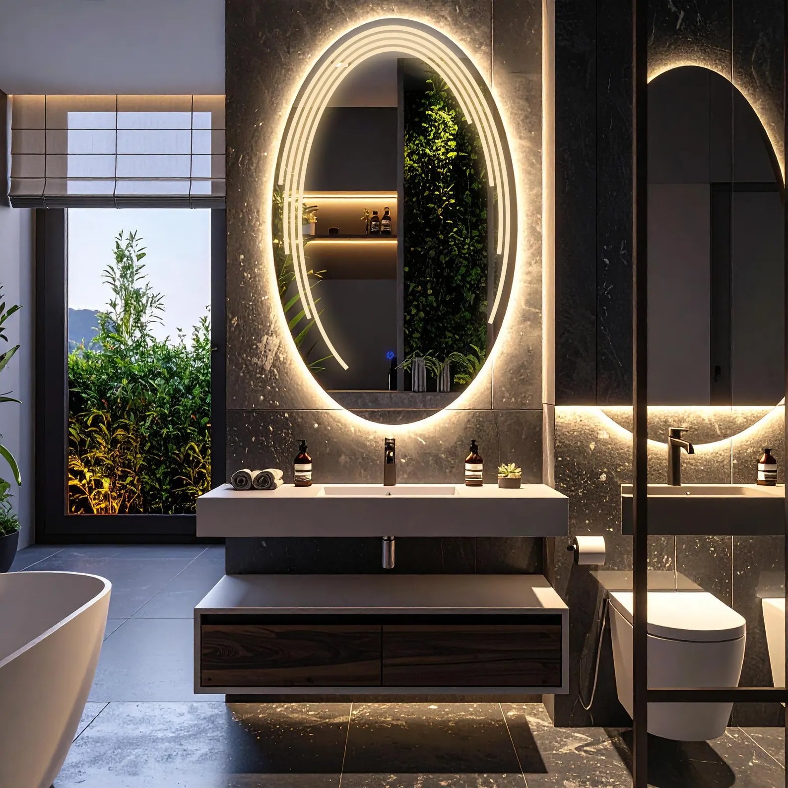 LED Oval Eclipse Wall Mirror