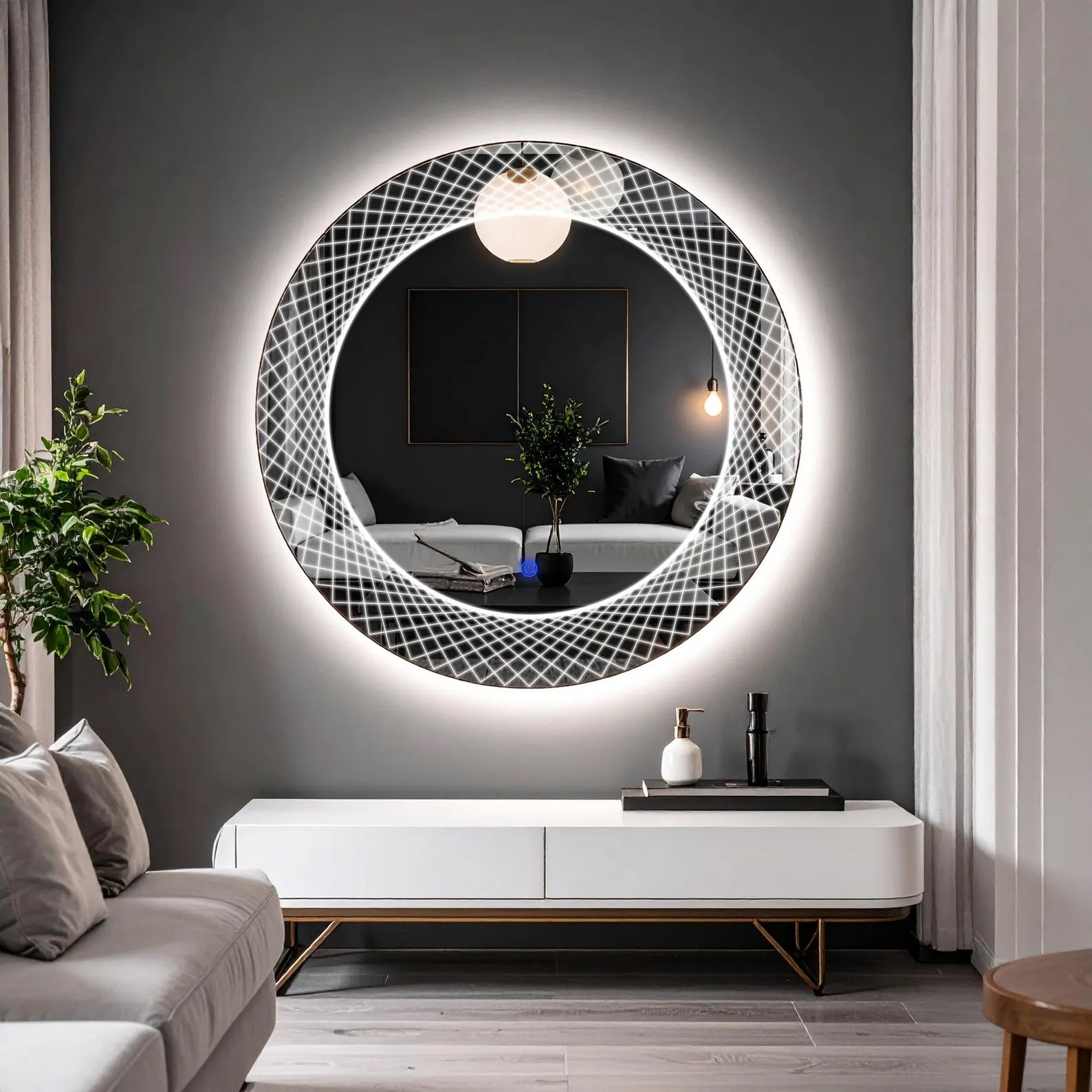 LED Round Designer Mirror