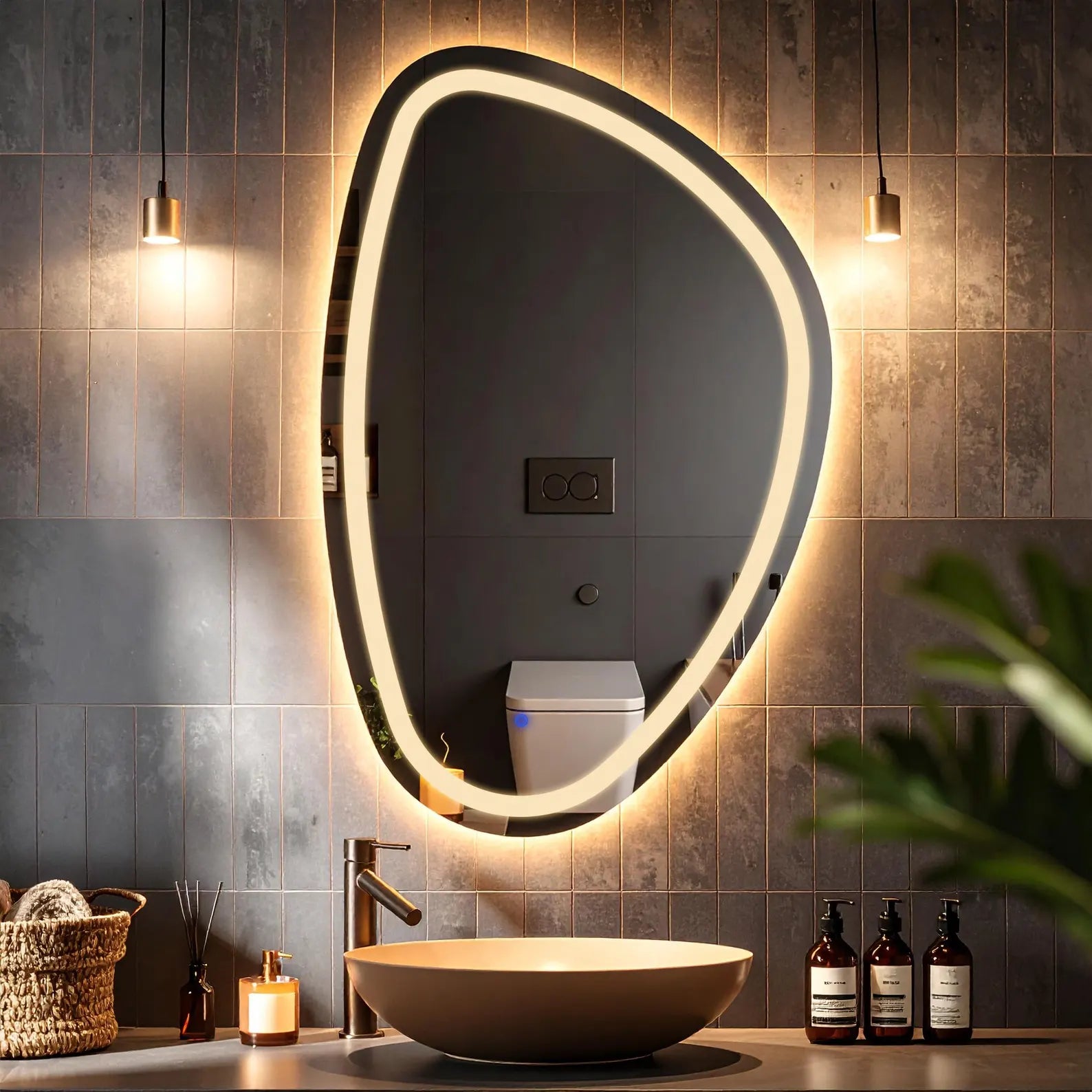 LED Irregular Bathroom Wall Mirror