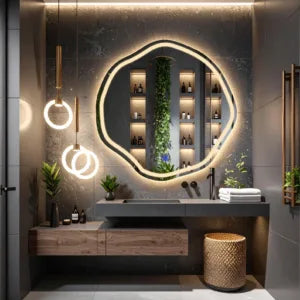 LED Irregular Round Frontlite Mirror