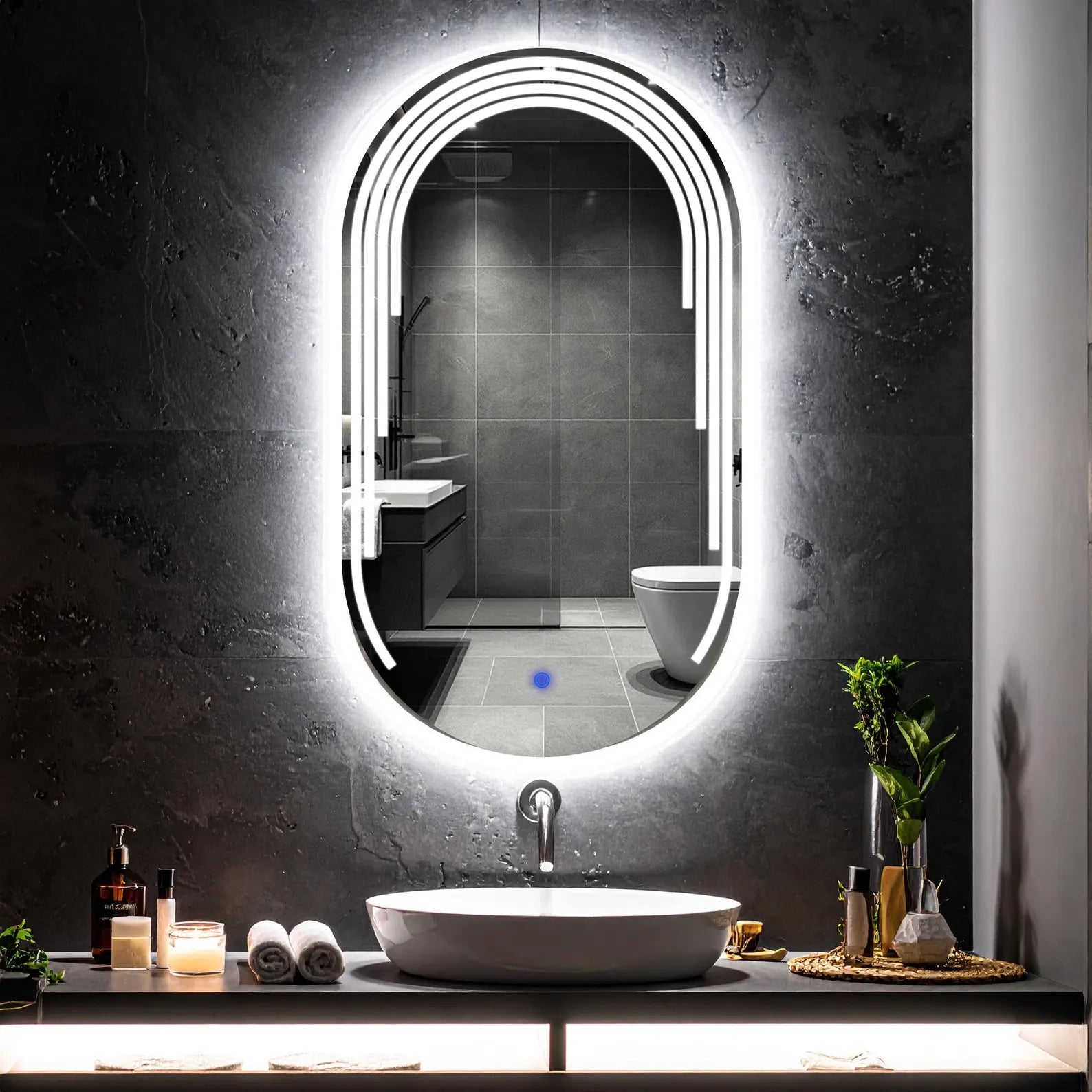 LED Capsule Eclipse Wall Mirror