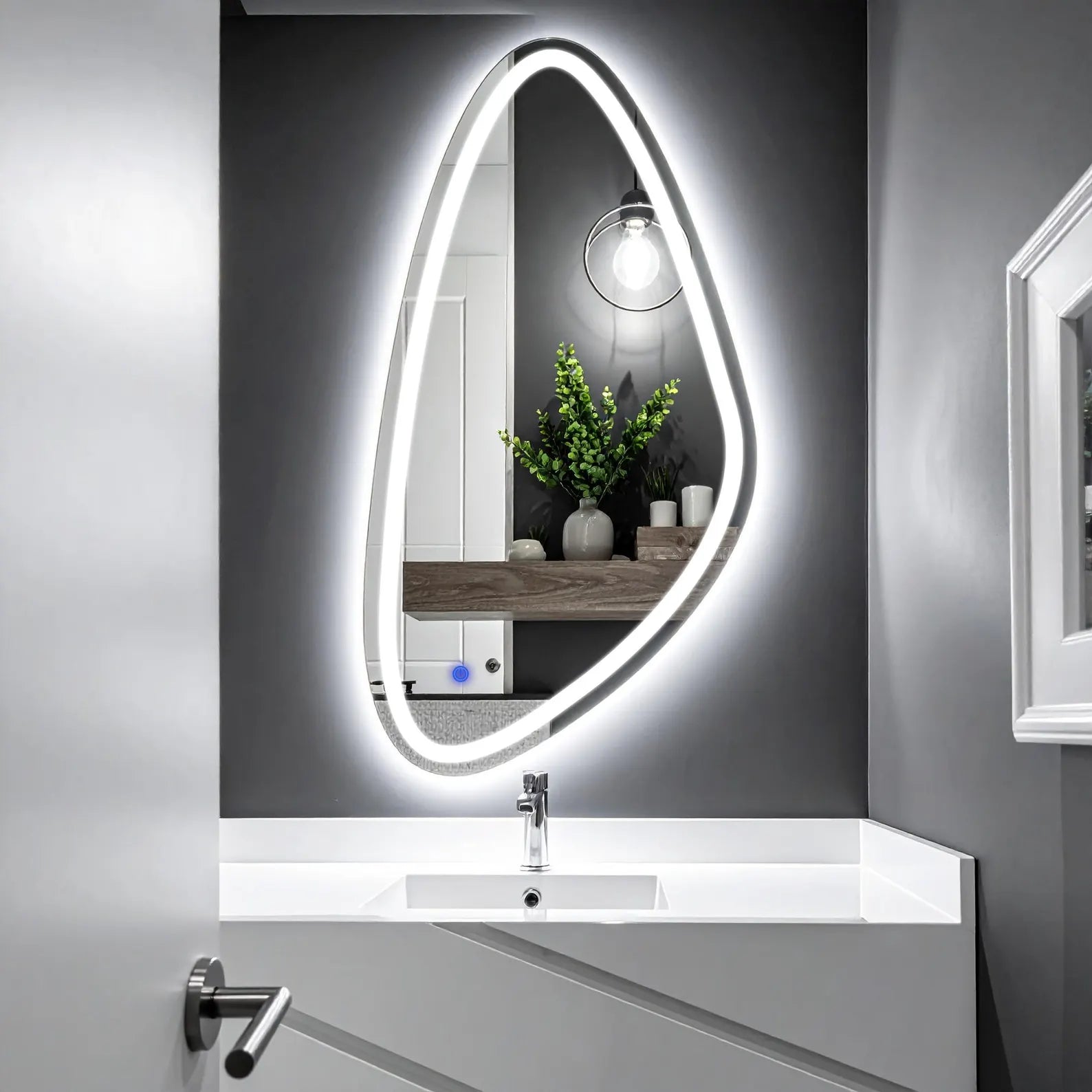 LED Drop Eclipse Wall Mirror