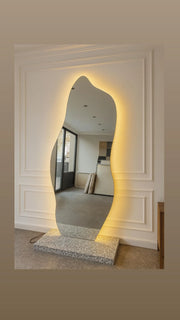 Full Length Irregular LED Wall Mirror 3 Light Modes Natural, Warm & Cold White