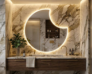 Irregular Slim LED Wall Mirror frontlite