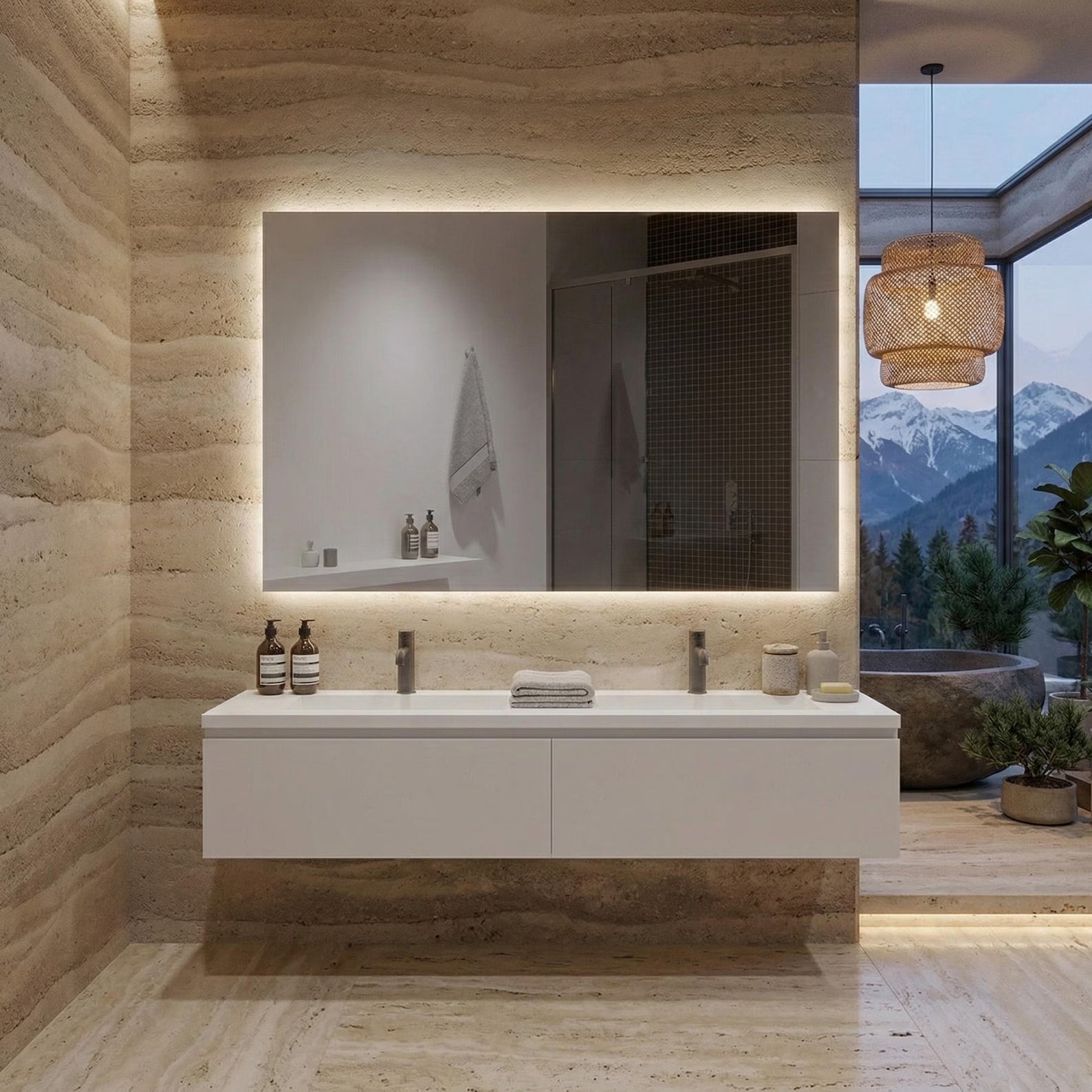 LED Rectangular Backlite Bathroom Mirror