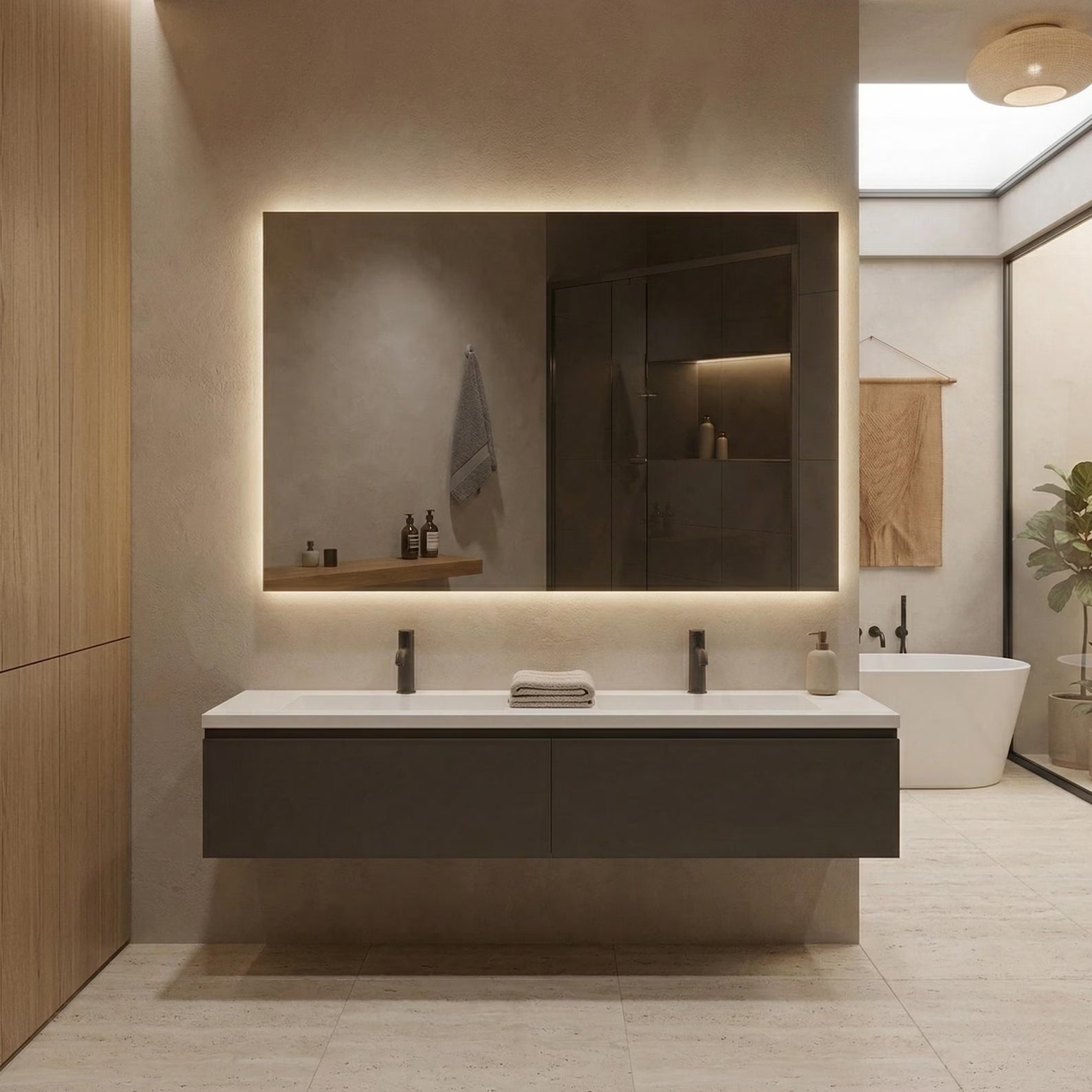 LED Rectangular Backlite Bathroom Mirror
