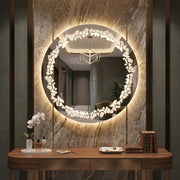 Round Wall Mirror frontlite 3 Light Modes Natural, Warm & Cold White