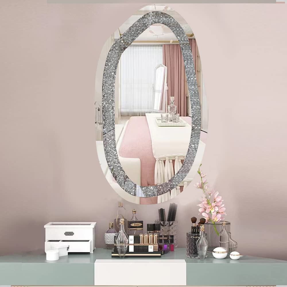 Irregular Diamond Crush Crystal Mirror