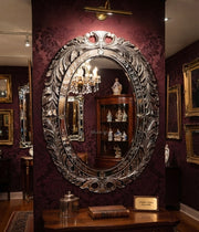 Oval Venetian Antique Wall Mirror Italian Finished