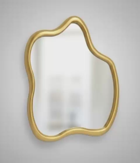 Load video: Vintage Irregular Antique Mirror