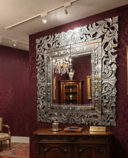 Square Antique Wall Mirror Italian Venetian-Inspired
