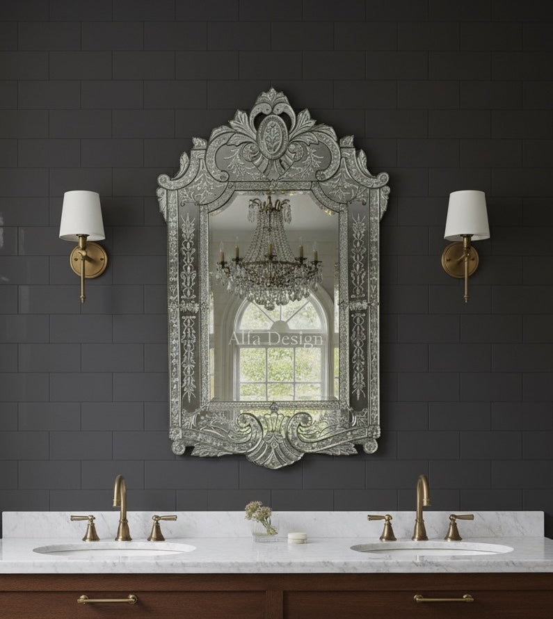 Arch Antique Wall Mirror Italian Venetian Inspired