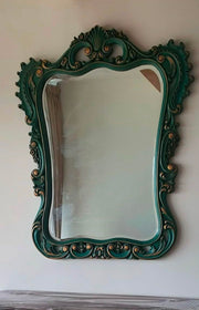 Crown Antique Wood Vintage Wall Mirror