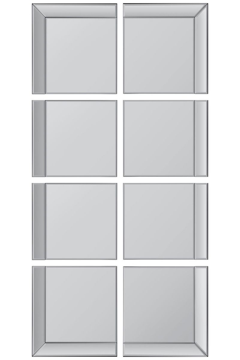 All Glass Modern 8 Panel Tray design Wall Mirror